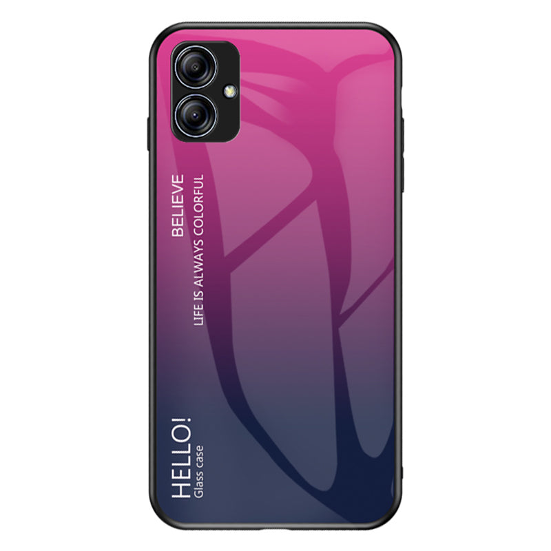 For Samsung Galaxy A04e 4G F04 4G M04 4G Gradient Color Tempered Glass Back Shell Hard PC Soft TPU Scratch-Resistant Hybrid Phone Case For Samsung Galaxy A04e 4G F04 4G M04 4G Gradient Color Tempered Glass Back Shell Hard PC Soft TPU Scratch-Resistant Hybrid Phone Case